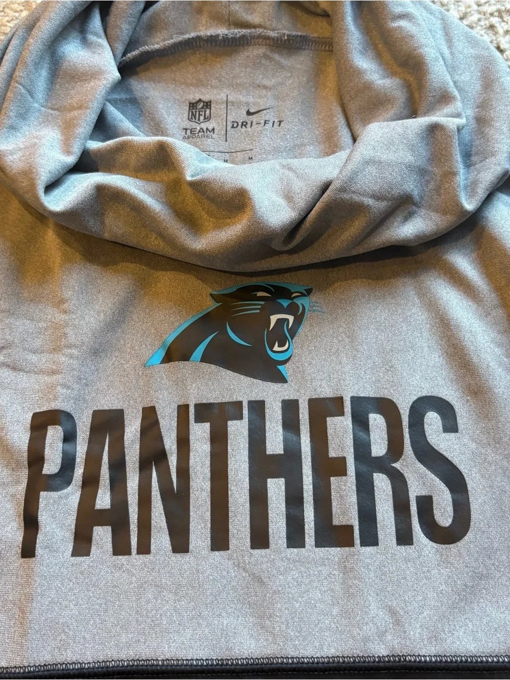 Nike Carolina Panthers Turtleneck Long Sleeve Dri Fit Shirt Top Medium Football